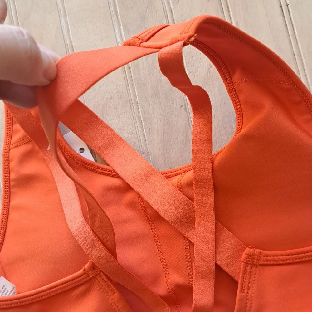 NWT DSG Ginger Orange Strappy Compression Sports Bra Moisture-Wicking 4-W - Picture 9 of 9